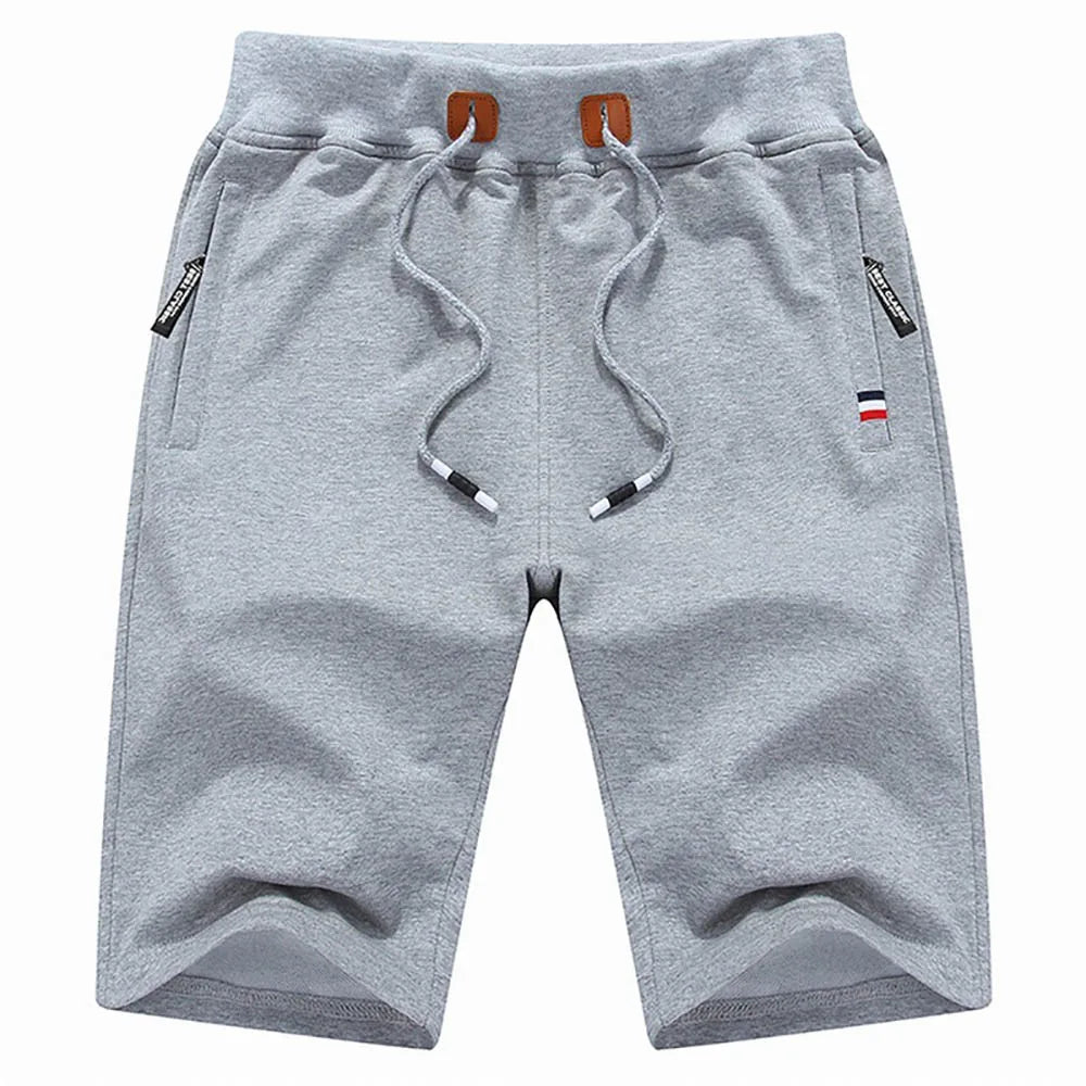 Men Casual Shorts New Summer Male Fashion Casual Short Men's Solid Color Fitness Breathable Shorts Men Drawstring Shorts - 3KDyn